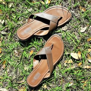 Faded Glory Sandals Brown Vegan Leather